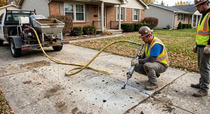 Sunken Driveway Lifting in Des Moines, IA